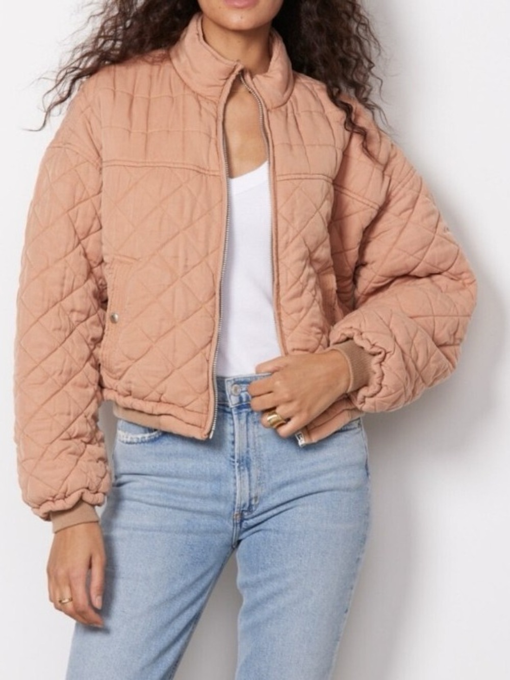 Blank Nyc Womens Jacket Size Large Fallin For you Quilted Zipper Front Coat